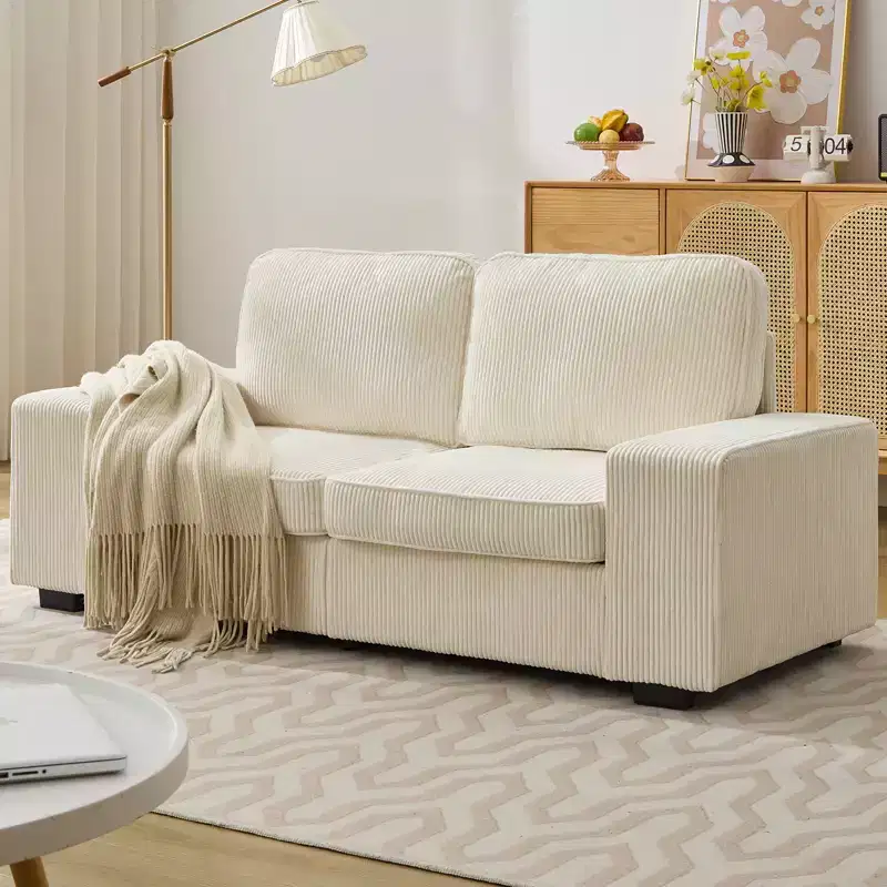 Mjkone 71 Loveseat Sofa Couch, Corduroy Couch for Small Spaces