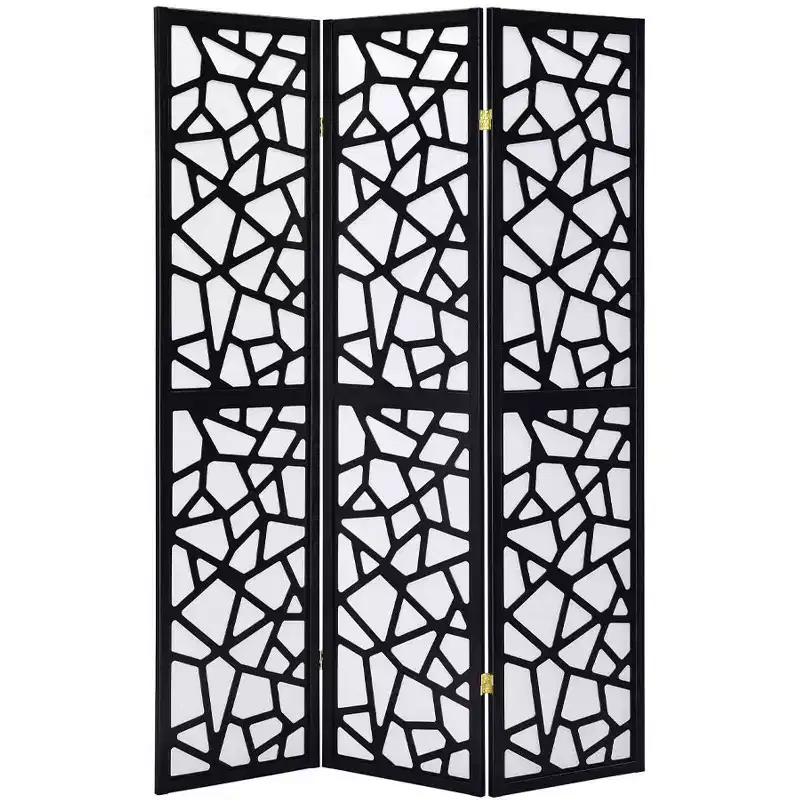Room Divider with Mosaic Cuts - 4 Panel Folding Screen