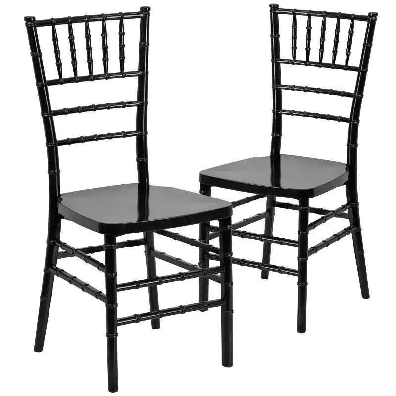 Set of 2 Premium Resin Stacking Chiavari Chairs – 1000 lb, Indoor & Outdoor, Fully Assembled