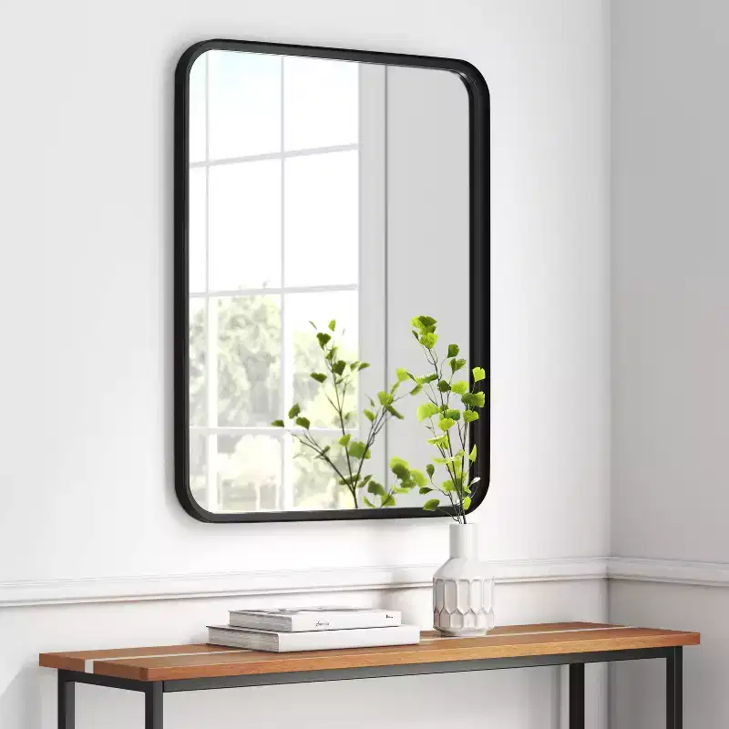 24 x 30 Rectangular Decorative Wall Mirror with Rounded Corners