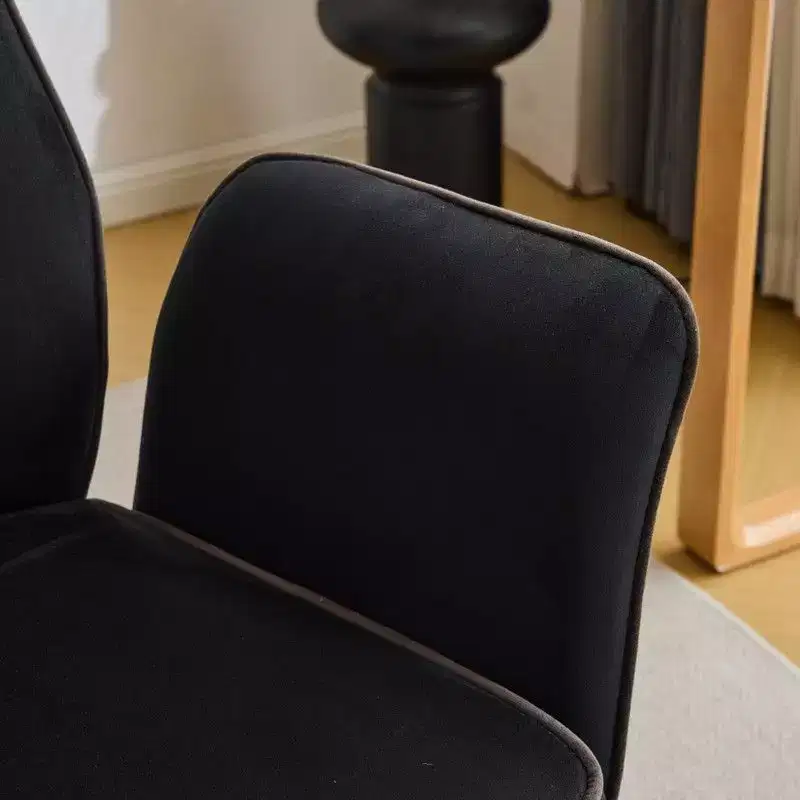 Karl Home | 28.5 inch White Velvet Dovetail Swivel Office Chair With Wheels