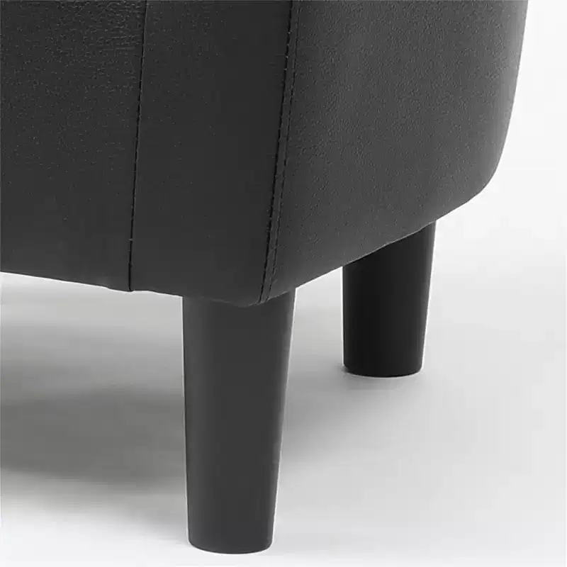 Passion Furniture Salem Faux Leather Accent Chair with Ottoman