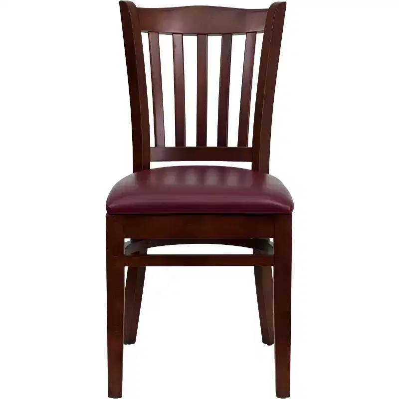 Vertical Slat Back Wooden Restaurant Chair