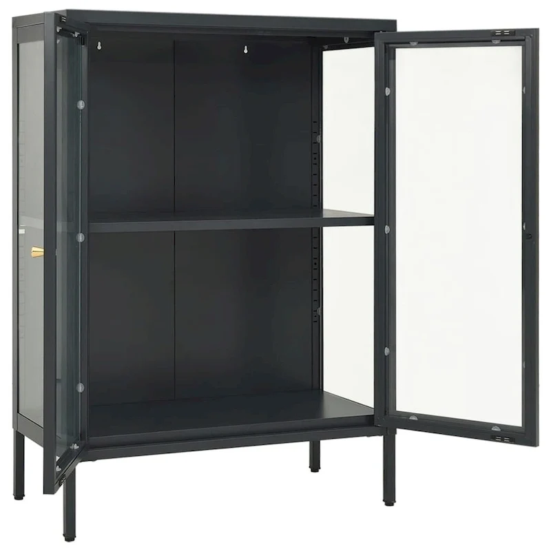 Sideboard Anthracite 29.5x13.8x41.3 Steel and Glass