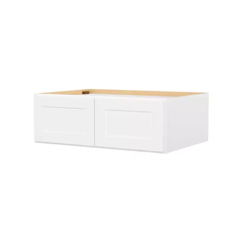 Easy-DIY 36 in W x 24 in D in Shaker White Ready to Assemble Wall Refrigerator Kitchen Cabinet with 2 Doors