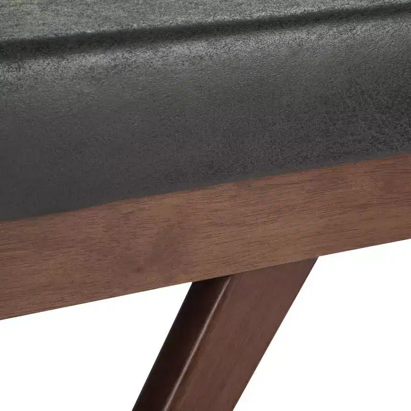 48 Nadine Mid Century Ottoman Bench Faux Air Leather - Wyndenhall