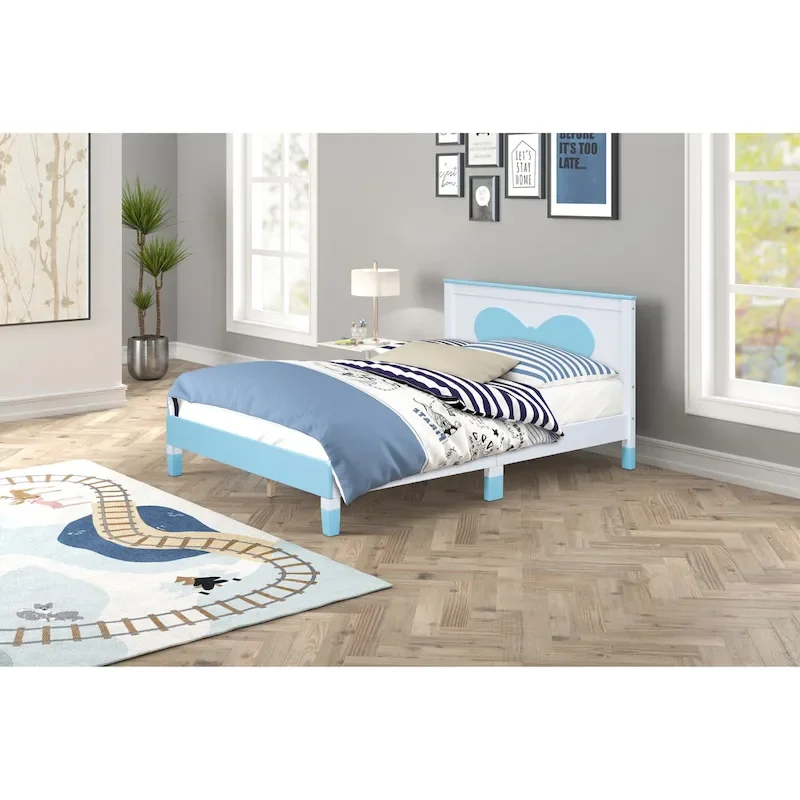 Full Size Wooden Bow Bed