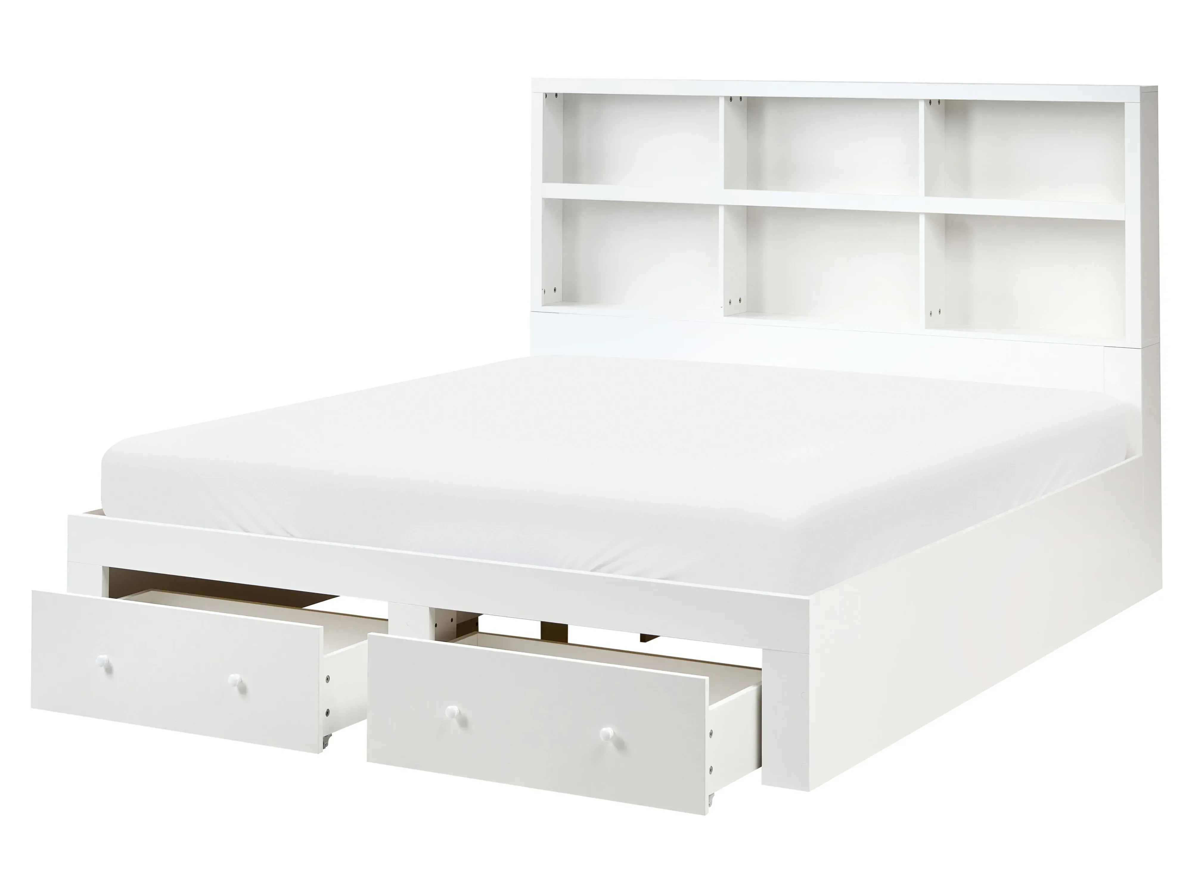 Letto con cassetti contenitori  160 x 200 cm Bianco