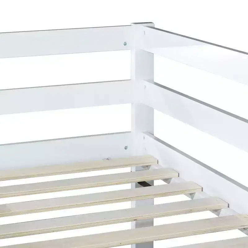 MAYEERTY Full Bed Frame Noise-Free Design No Box Spring Needed Solid Pine Wood