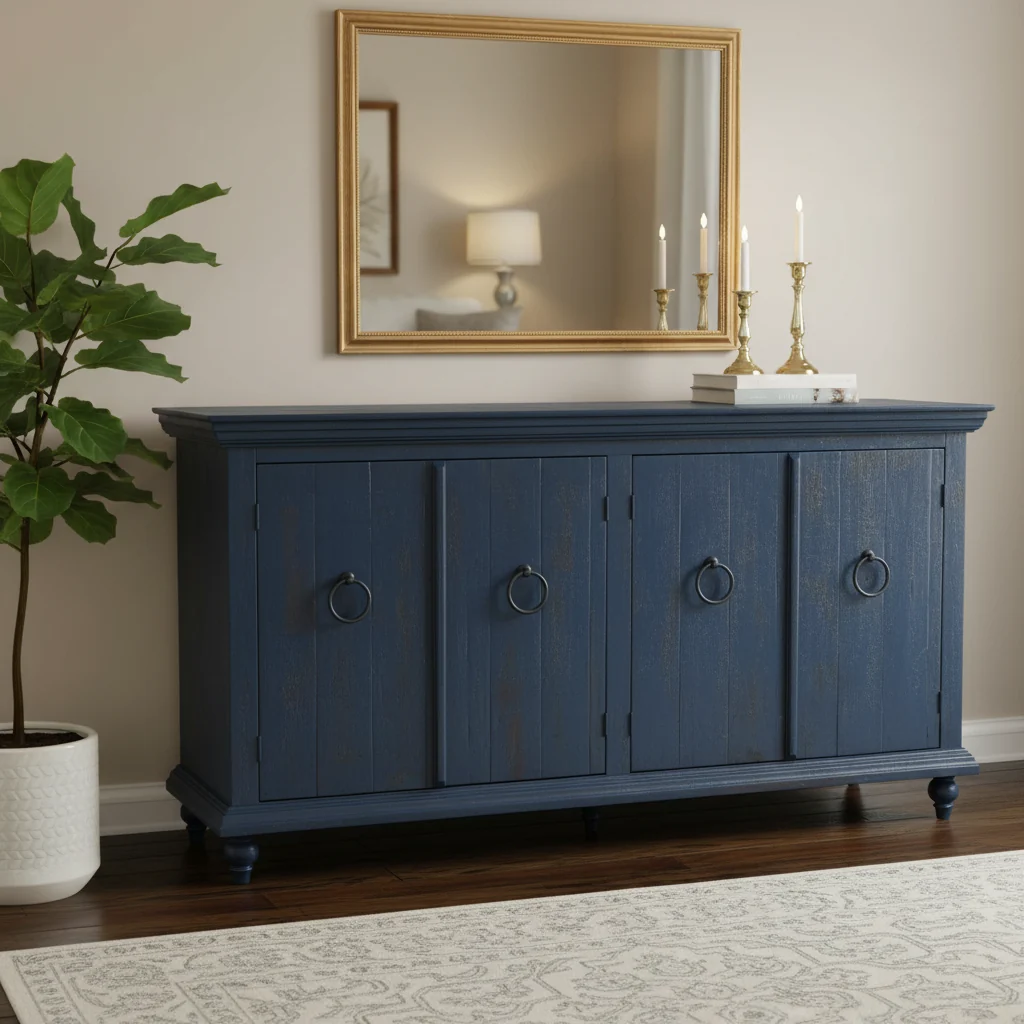 4 Door Sideboard - Blue - 73