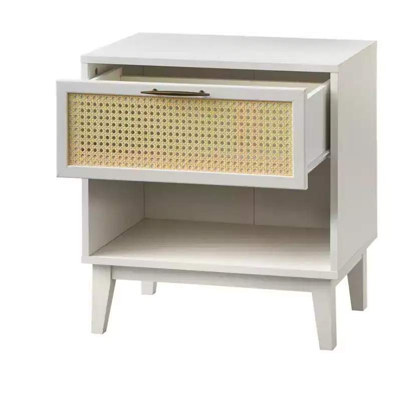 Andros Night Stand with Faux Cane Drawer Front - Buylateral