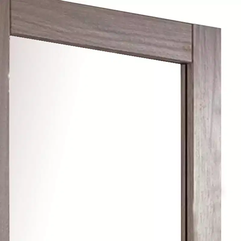 Royal Hampton Dresser Mirror with Rectangular Frame, Gray Brazilian Pine Wood