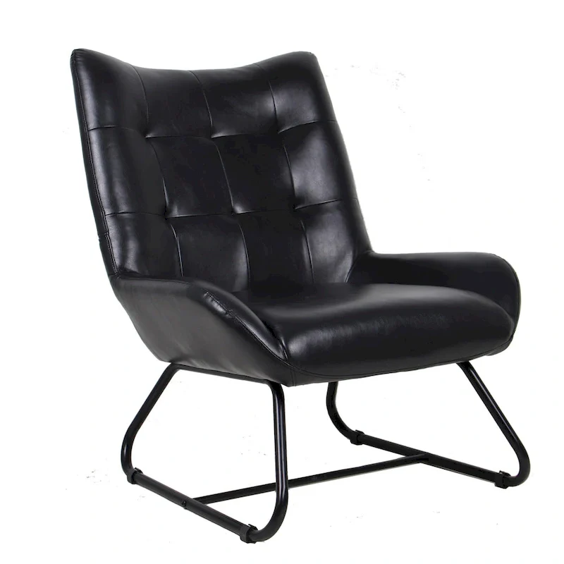 Set of 2 Wingback Accent Chairs with Metal Legs, 35.5