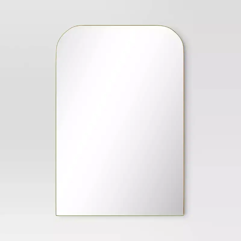 24" x 36" Infinity Mantle Mirror Brass - Threshold™: Rust-Resistant, Wall Mount, Modern Decor
