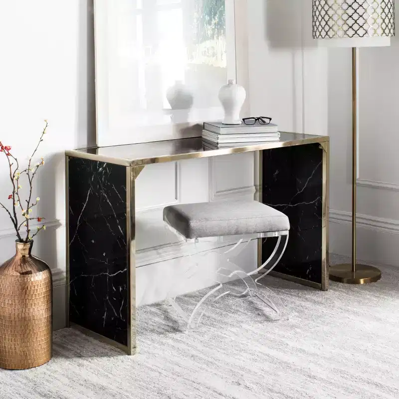 Kylie Console Table - CNS6201A - Black/Brass - Safavieh