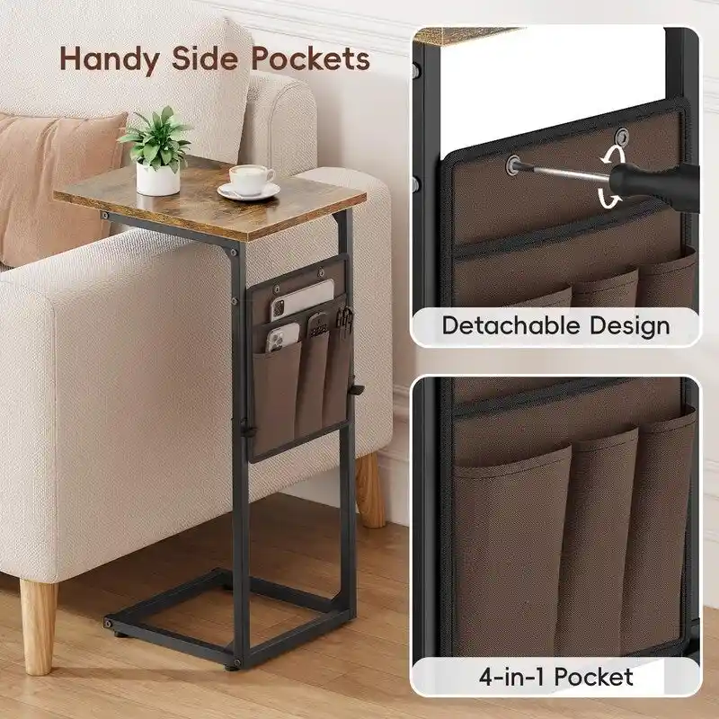 C Shaped End Table - 16D x 12W x 33H