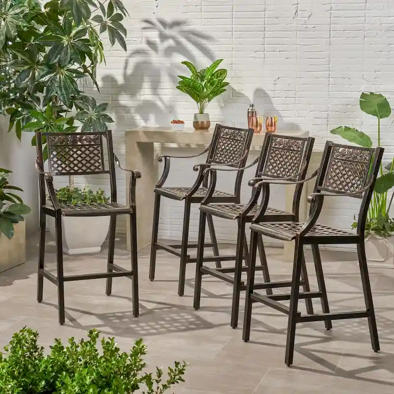 Tahoe Outdoor 29 Aluminum Barstool (Set of 4) by Christopher Knight Home