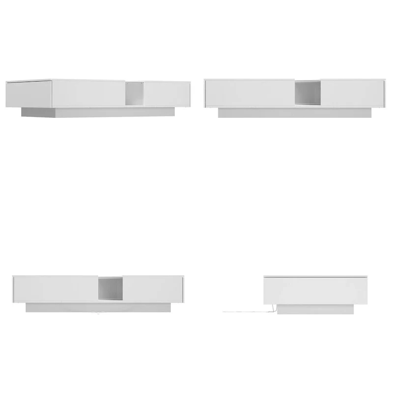 Function & Elegance: Modern LED-Lit Coffee Table with Glass Top