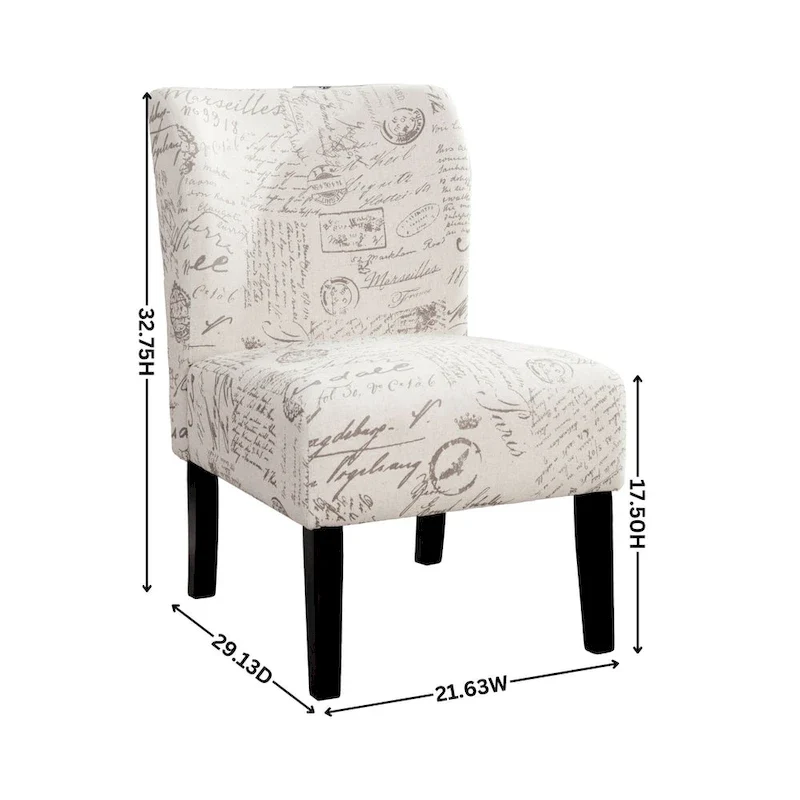 Blue Leaves 29.13 Upholstered Accent Chair with Wood Legs