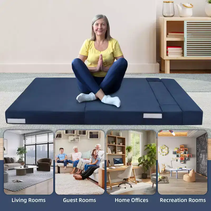 Folding Sofa Bed with Pillow, Convertible Sleeper Chair Folding Sofa Mattress