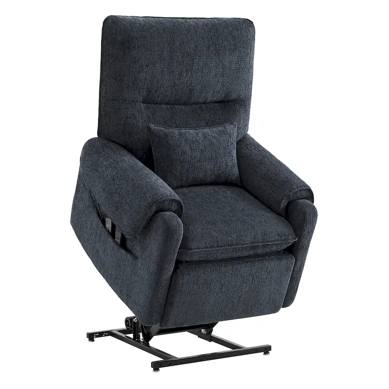 Infinite-Position Power Lift Recliner with Heat & Massage – Chenille Fabric