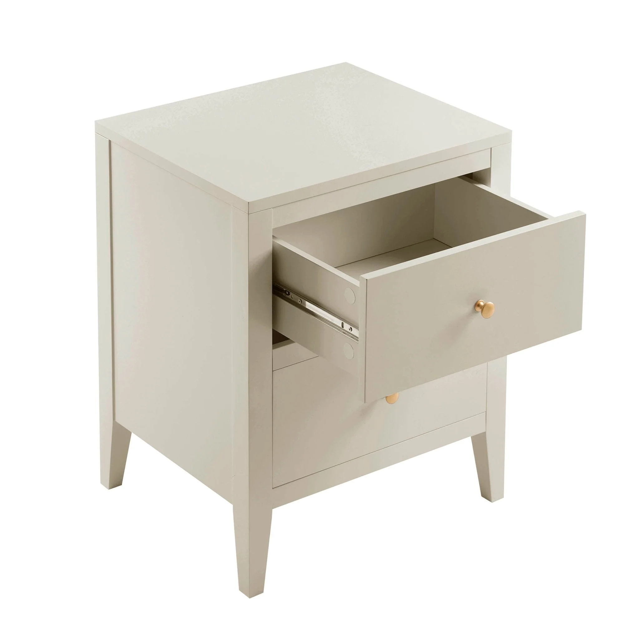 2 Drawer Bedside Table - Cream