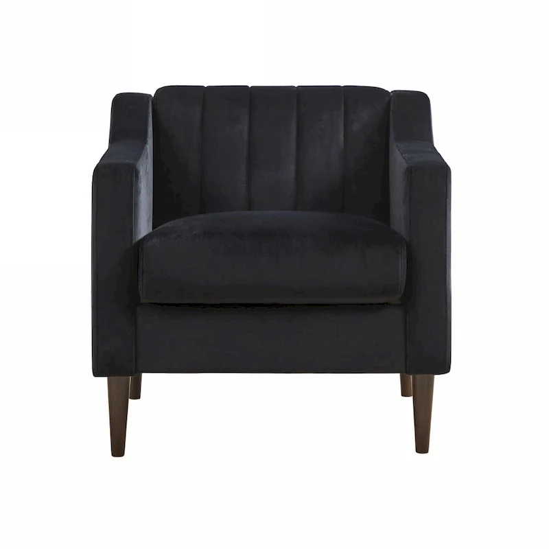 Modern Upholstered Tufted Accent Chair with Metal Legs