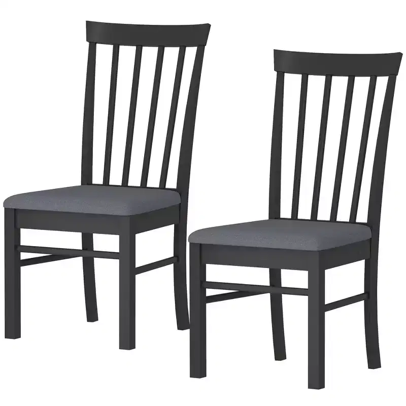 Dining Chairs Set of 2, Upholstered Kitchen Chairs with Rubber Wood Frame