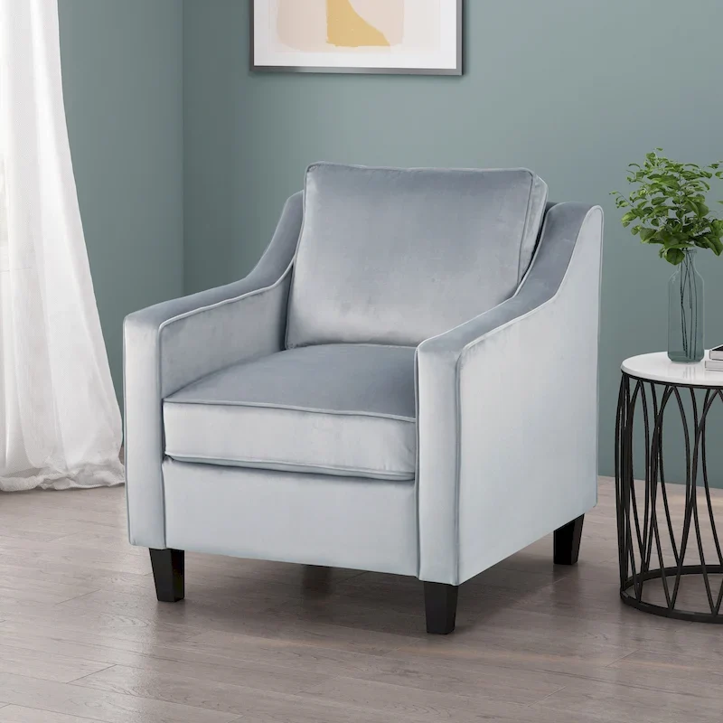 Milo Contemporary Velvet Club Chair by Christopher Knight Home - 30.75 W x 33.50 L x 33.75 H
