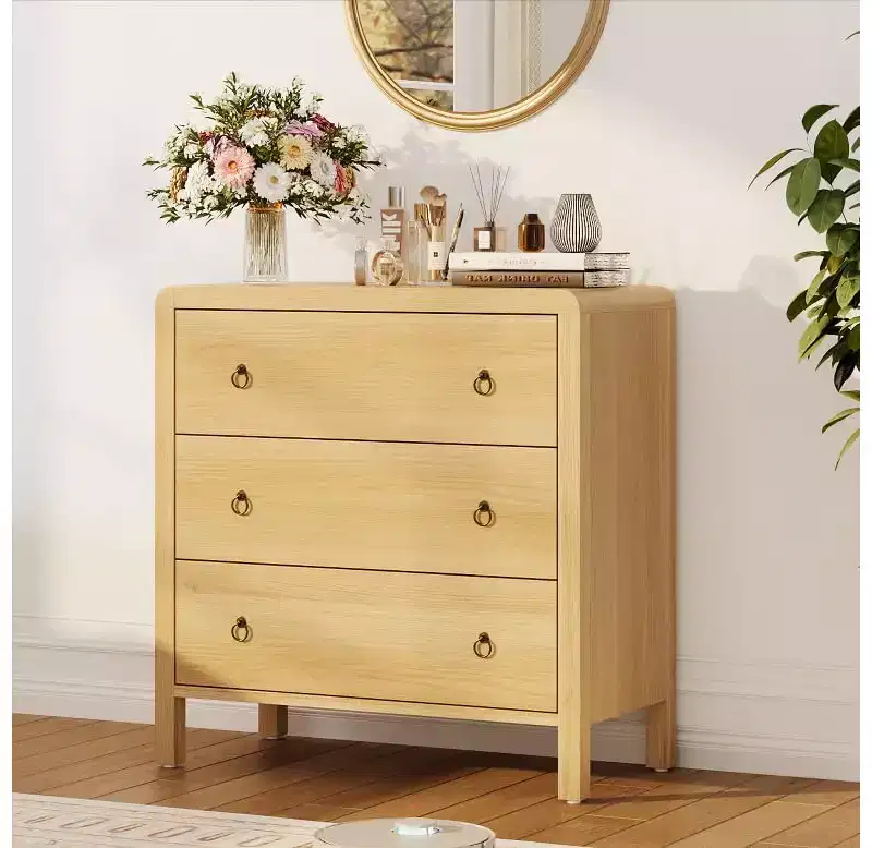 3-Drawer Dresser with Storage – Wood Chest of Drawers for Bedroom, Living Room, or Hallway