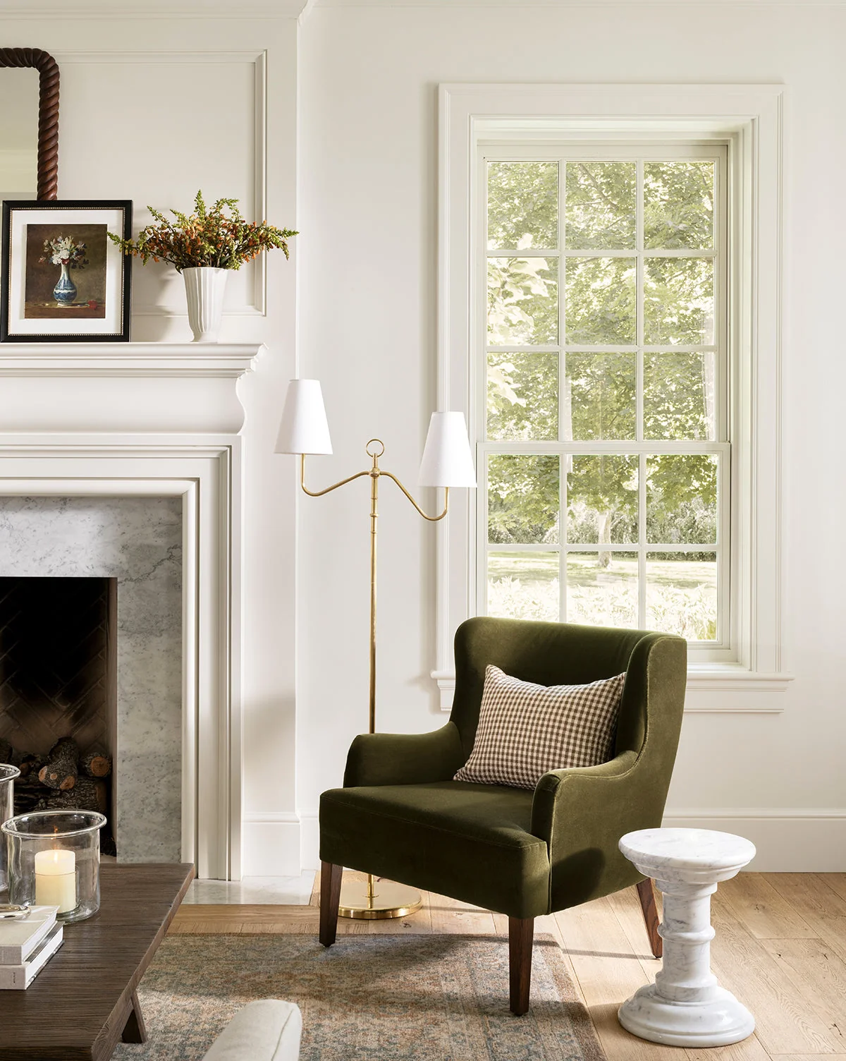 Classic Custom Upholstered Lounge Chair with Low-Slung Back & Deep Seating for Living Room