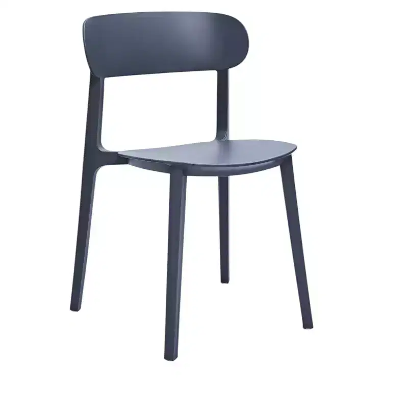 HomeRoots Set of Four Gray Heavy Duty Plastic Dining Side Chairs