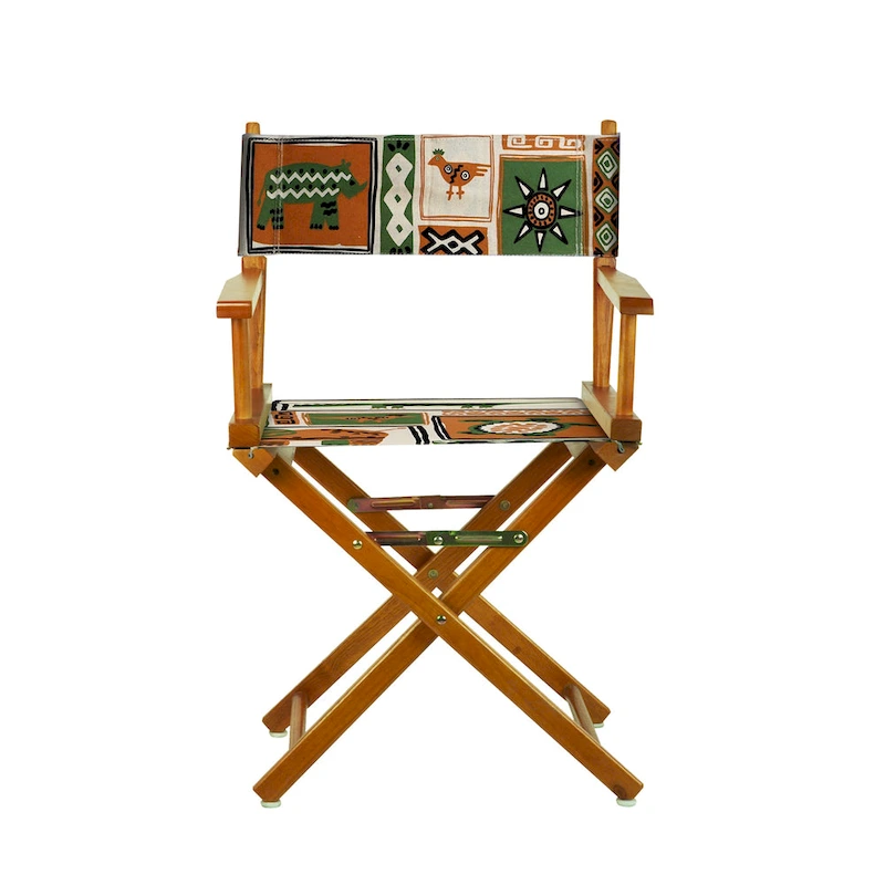 18 Director's Chair Honey Oak Frame-Congo BongoNatural - 21.75W x 17D x 33.75H