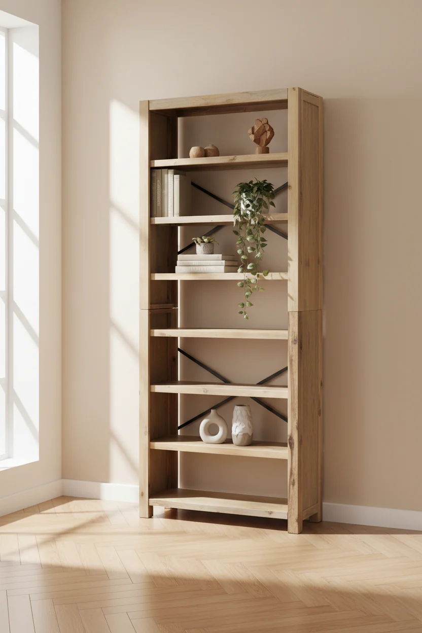Bookshelf Display Shelf Rack for Living Room – 78.7