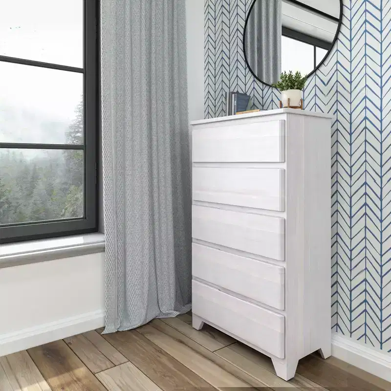 Plank+Beam Solid Wood Farmhouse 5 Drawer Dresser