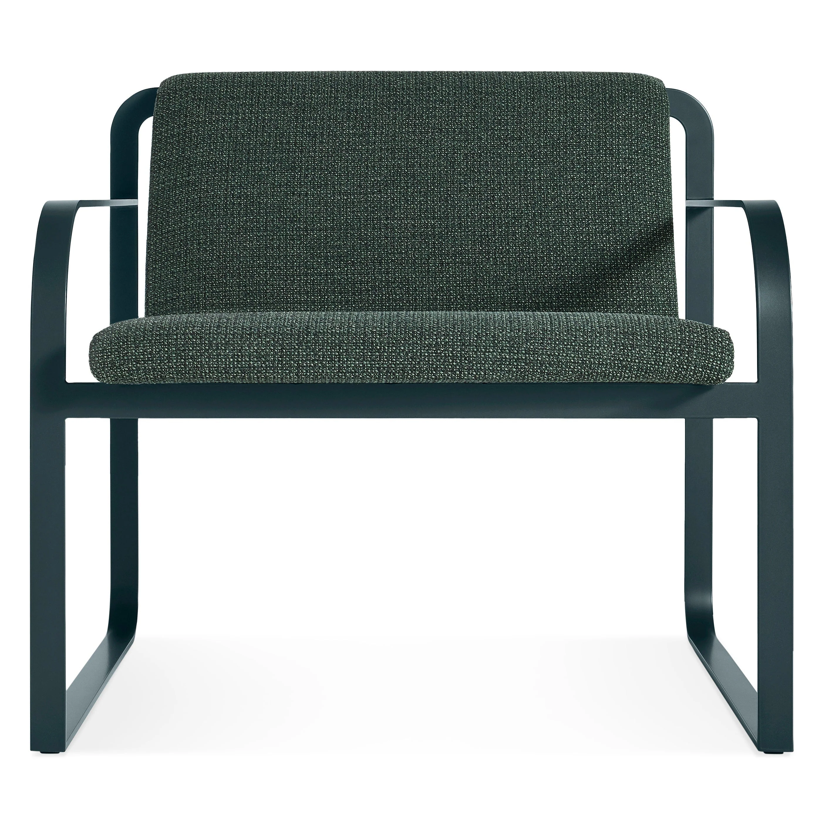 Modern Stone Fabric Lounge Chair with Chrome Steel Frame for Living Room