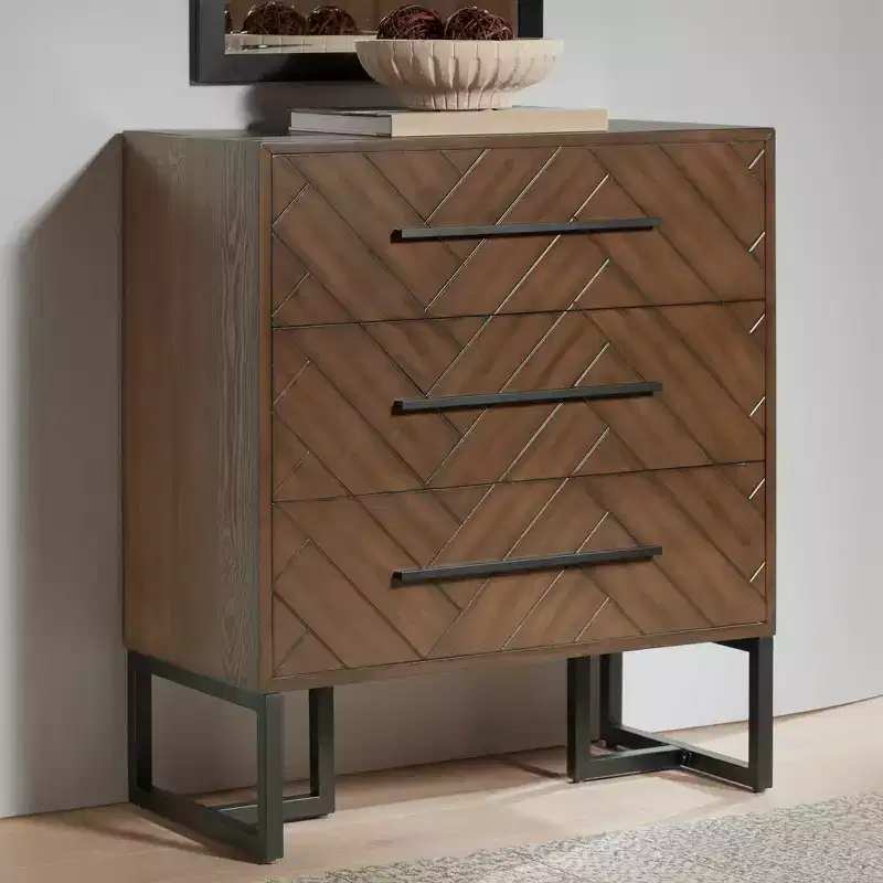 55 Downing Street Murph 31 1/2 Wide Charcoal and Wood 3-Drawer Dresser