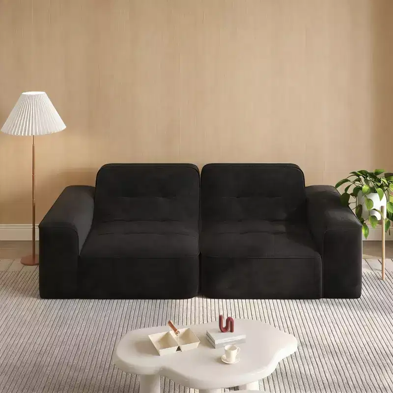 83.6 Modular Sectional 3-Seater Sofa with Tufted Design,Modern Sparkling Chenille Sofa,Deep Seat Couch for Living Room,Apartment, Office,Studio