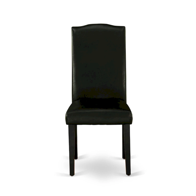 East West Furniture Dining Set-a Dining Table & Black Parson Chairs, Wire brushed Black.(Upholstered & Pieces Options)