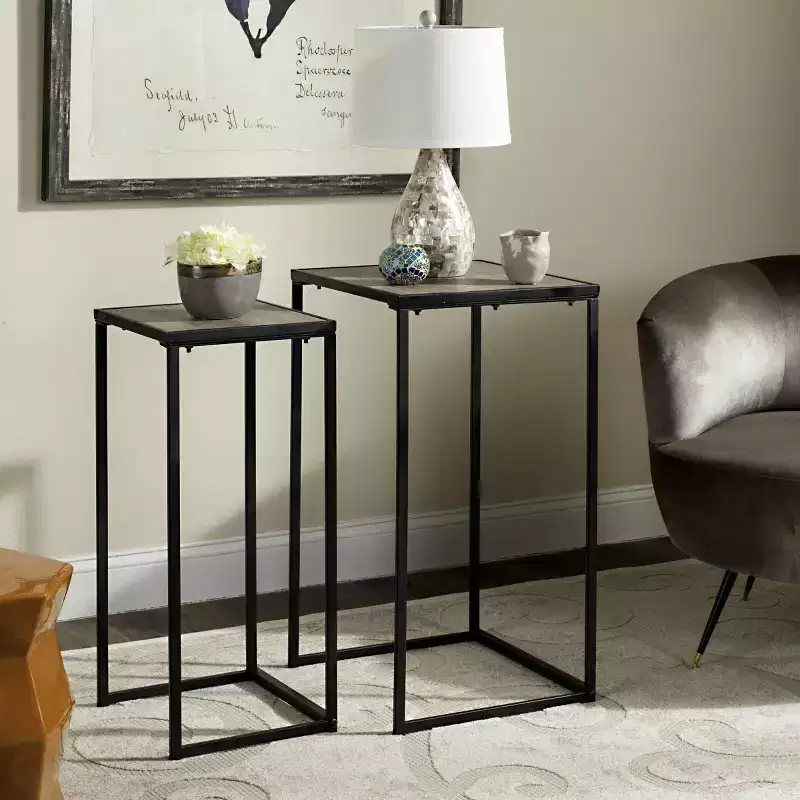 Contemporary End Table, Light Brown