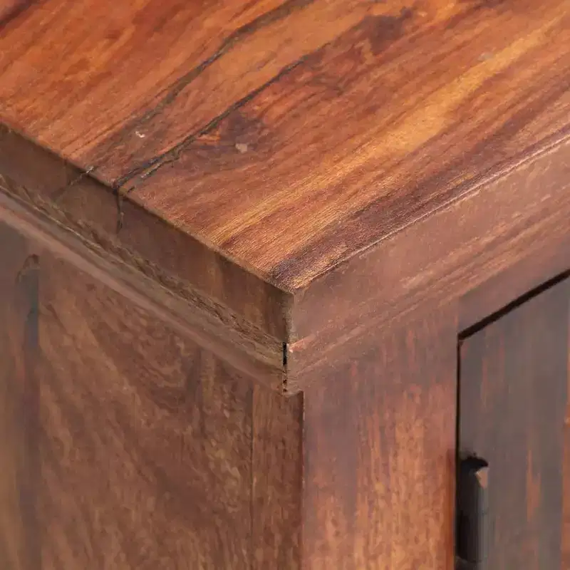 vidaXL TV Cabinet Light Brown Solid Sheesham Wood 47.2x11.8x15.7 in
