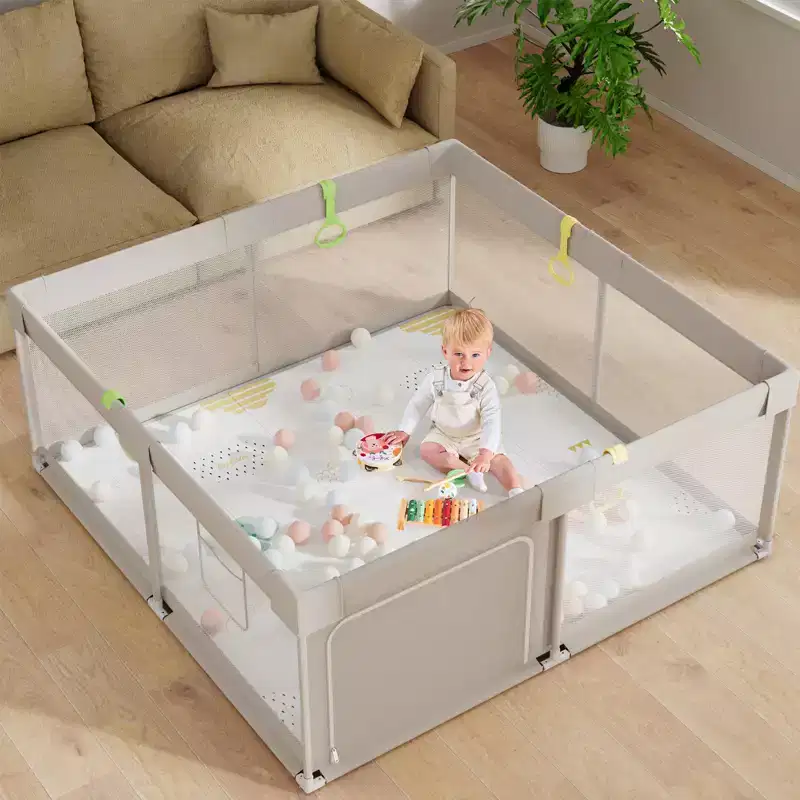 Fodoss Baby Playpen with Mat  59x59in Safety Play Yard for Babies & Toddlers, Indoor & Outdoor Activity Center, Toddler Fence