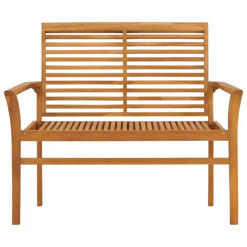 vidaXL Garden Bench Light blue (cushion), Natural teak (wood)