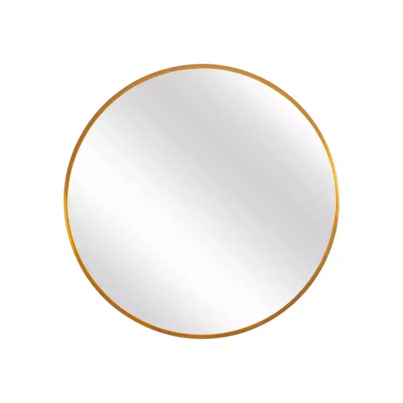 31 Gold Metal Round Framed Accent Mirror