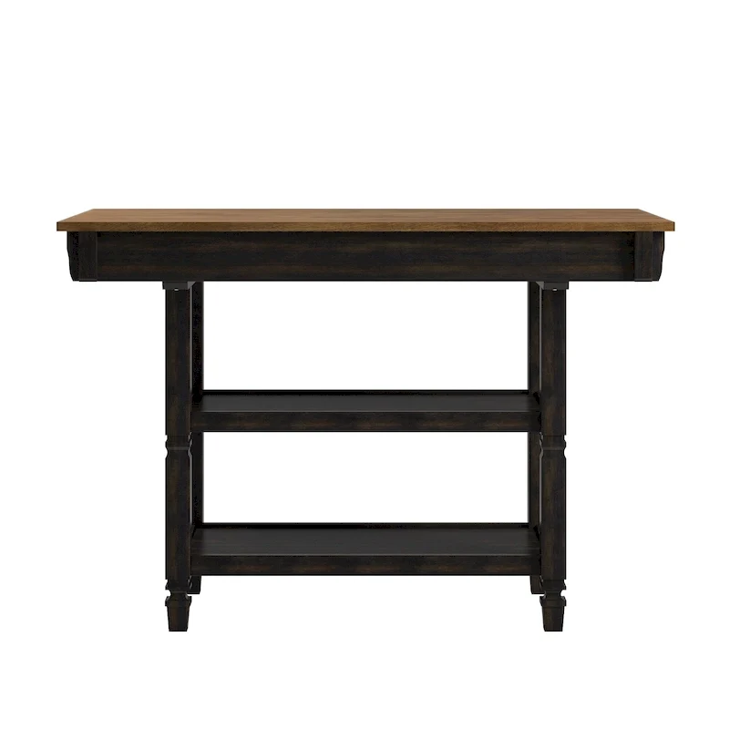 Two-Tone Kitchen Island Buffet with Drawers and Shelves