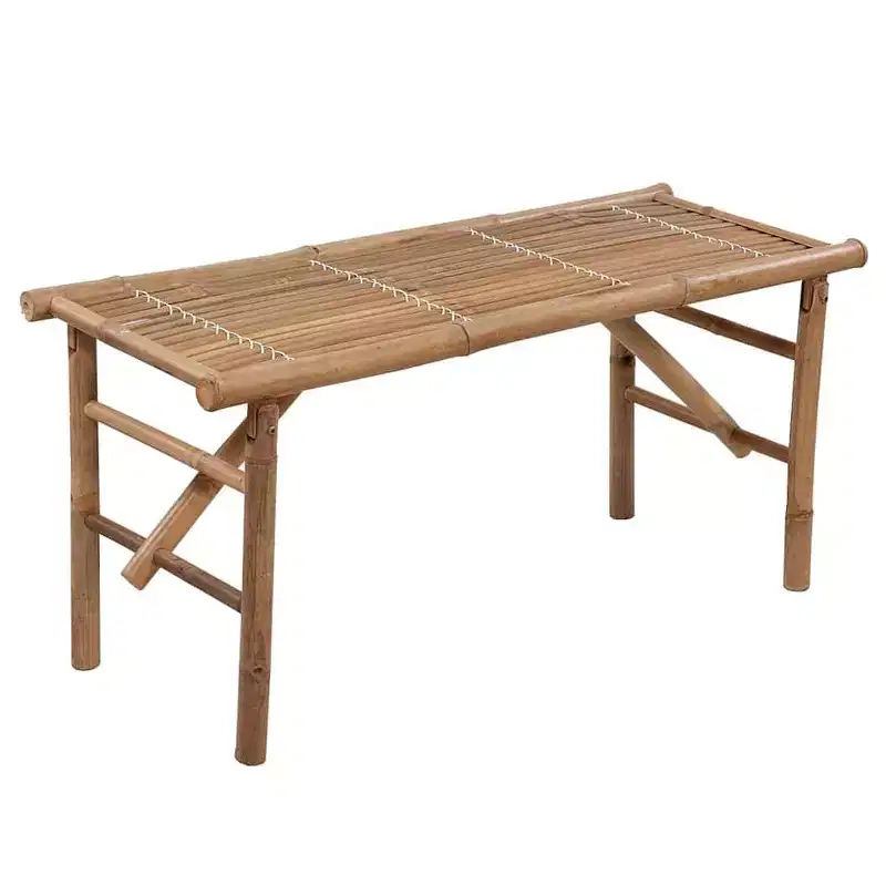 vidaXL Garden Bench Natural Bamboo Medium Foldable