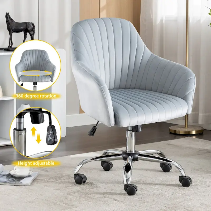 Home Office Leisure Chair with Adjustable Height and Casters