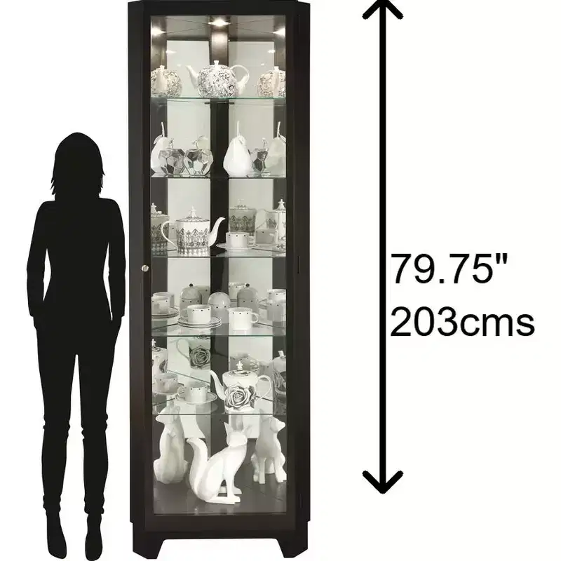 Howard Miller 680631 Melissa Iv Curio Cabinet 680631 Black Satin