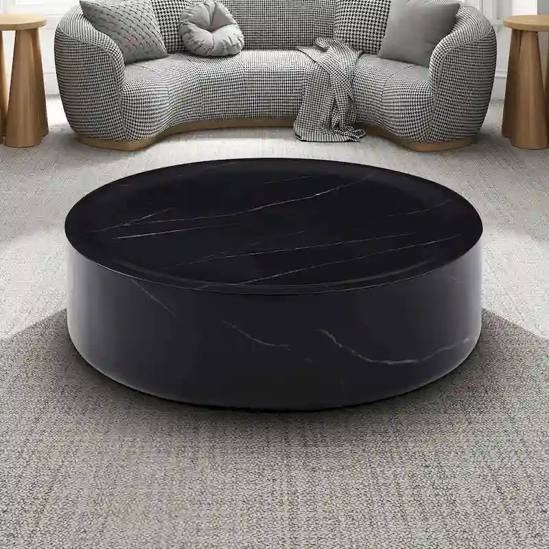 31.49 Round Faux MARS Pattern Coffee Tables No Need Assembly