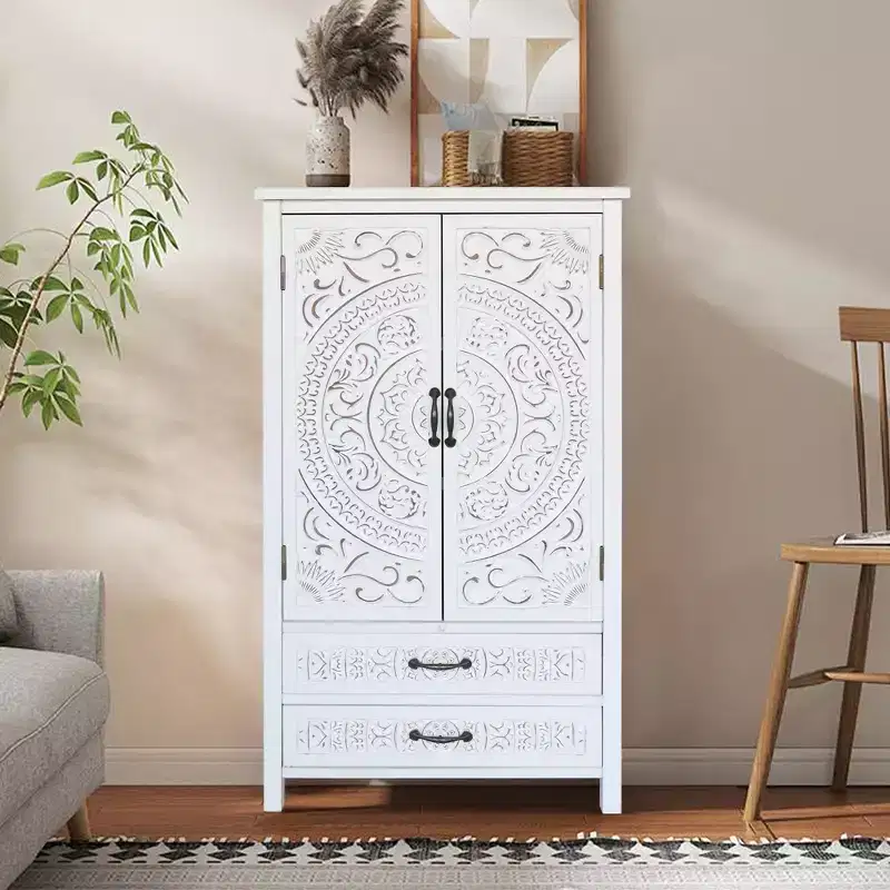 GDFStudio Duarte Transitional 26.77'' Storage Sideboard Cabinet with 2 Doors and 2 Drawers